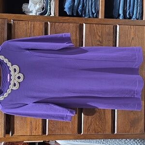 Lilly Pulitzer Purple & Gold Jonah Sz M Knee Length Fitted Dress